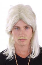 Mullet Pruik Licht Blond Matje New Kids 80s Rocker Redneck, Ophalen of Verzenden