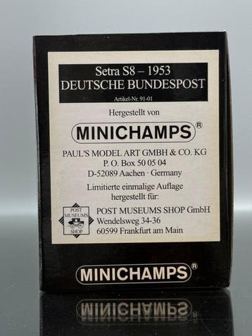 Minichamps 1:43 - Modelauto - 1953 Setra S8 Deutsche, Nieuw