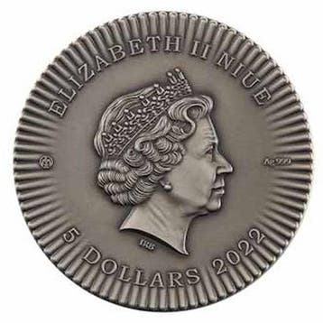 Niue. 5 Dollars 2022 2 oz $5 NZD Niue Silver Isis Wings