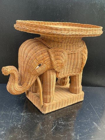 Plantentafel - Rattan, Hout - olifant, Antiek en Kunst