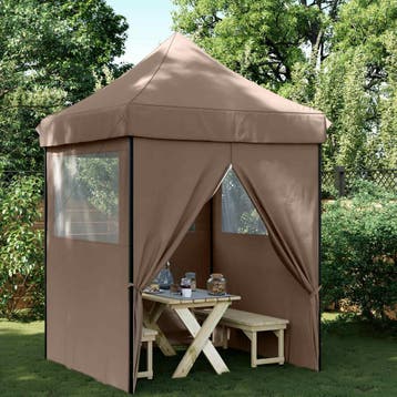vidaXL Partytent 200 x 200 x 306 cm Bruin Oxford Stof, Verzenden, Nieuw