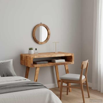vidaXL Kaptafel met opslag Bruin 90 x 76 x 45 cm Massief, Verzenden