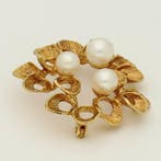 Broche - 14 carats Or jaune Perle