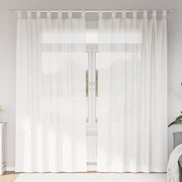 vidaXL Voile gordijnen met lussen 2 st 140x225 cm wit, Verzenden, Nieuw