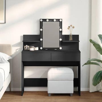 vidaXL Kaptafel met LED-verlichting 100x40x130 cm zwart, Verzenden, Nieuw