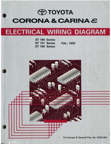 1992 TOYOTA CORONA | CARINA E ELECTRISCHE SCHEMA