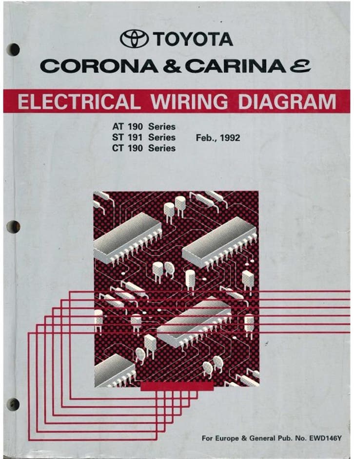 1992 TOYOTA CORONA | CARINA E ELECTRISCHE SCHEMA, Autos : Divers, Modes d'emploi & Notices d'utilisation