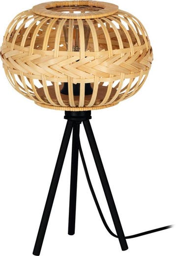 EGLO Amsfield 1 Tafellamp - E27 - 41 cm - Zwart/Hout, Verzenden