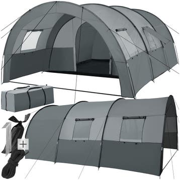 Tunneltent Roskilde voor 6 personen - lichtgrijs/donkergrijs, Verzenden, Nieuw