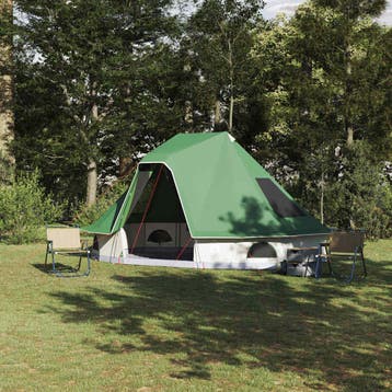 vidaXL Tipi Tent 6-persoons Groen taft, Verzenden, Nieuw