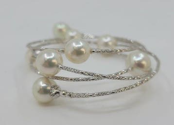 Bracelet - 18 carats Or blanc, Perles des Mers du Sud