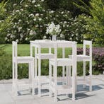 vidaXL 5-delige Barset massief grenenhout wit, Tuin en Terras, Verzenden, Nieuw