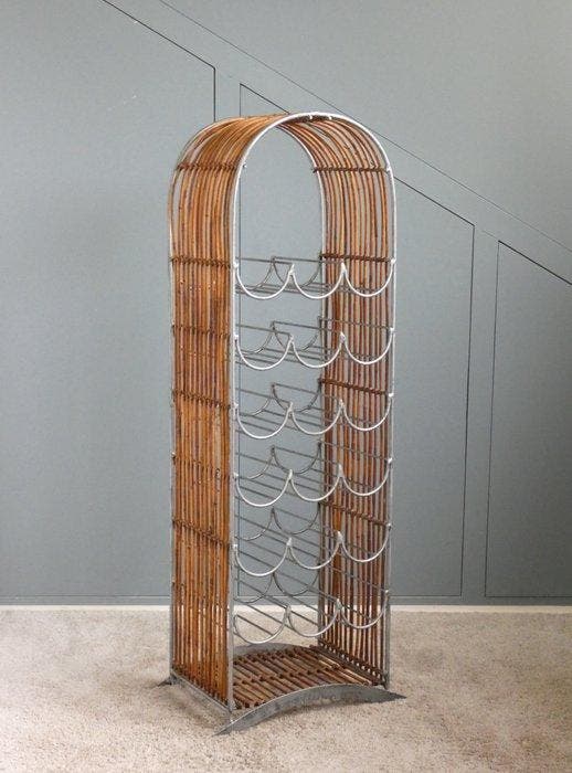 Wijnrek - Boogvormig - Metaal, Rotan, Bindriet - Voor 18, Antiek en Kunst, Curiosa en Brocante