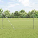 vidaXL Hekpaal. 7 pcs Zilver Staal, Tuin en Terras, Verzenden, Nieuw