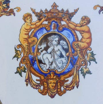 Gien - Grand dessous de plat en faïence de Gien décor, Antiek en Kunst