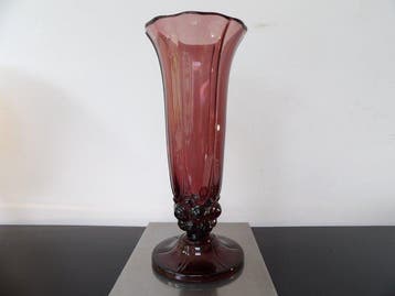 Val Saint Lambert - Charles Graffart - Vase - Verre, Antiquités & Art