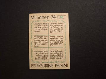 1974 Panini München 74 World Cup Rimet 1970 48 Non collé - 1, Nieuw
