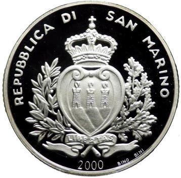 San Marino. 10.000 Lire 2000 Nascita di Gesu  Proof