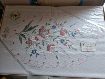 Drap de lit - 260 cm - 250 cm - Couvre-lit broderies