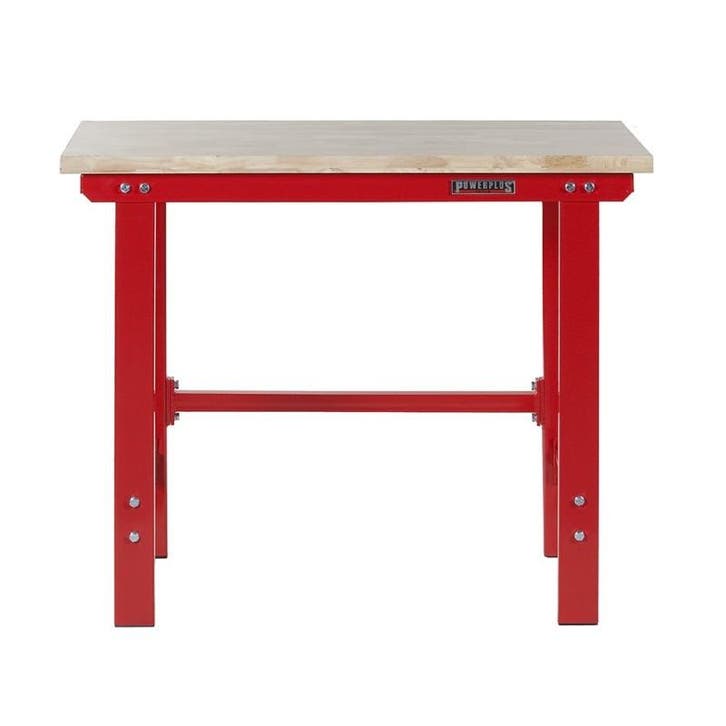 Werkbank rood 120 cm met hardhouten blad, Bricolage & Construction, Établis, Enlèvement ou Envoi
