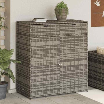 vidaXL Tuinkast 105x55x113 cm poly rattan grijs, Verzenden