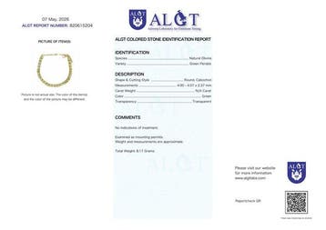 No Reserve - ALGT-gecertificeerd - Natuurlijke olivijn