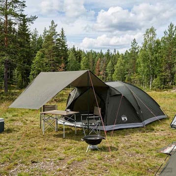 vidaXL Huisje Tent 8-persoons Legergroen Polyester en Staal, Verzenden