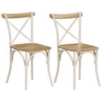 vidaXL Kruisstoelen 2 st massief mangohout wit, Verzenden