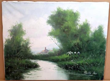 Enrique Beltrán Messa (1940-2006) - Paisaje con río