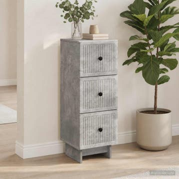 vidaXL Ladekast Betongrijs 33 x 34,5 x 90 cm Bewerkt hout, Huis en Inrichting, Verzenden, Nieuw