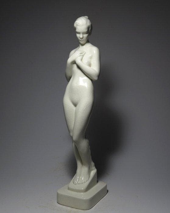 Sándor Oláh (1907-1983) - Sculpture, Lady Sculpture (42cm) -, Antiek en Kunst, Kunst | Designobjecten