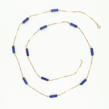 Collier - 8 carats Or jaune - lapis-lazuli