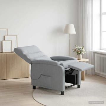 vidaXL Massage Relaxstoel Lichtgrijs Stof, Verzenden