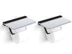 Veiling - 2x Beaux closetrolhouder met glazen planchet Ulis, Nieuw