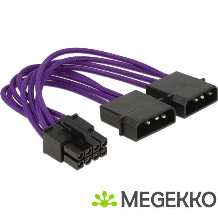 Delock 83703 Stroomkabel 8-pins EPS > 2 x 4-pins, Computers en Software, Overige Computers en Software, Nieuw, Verzenden