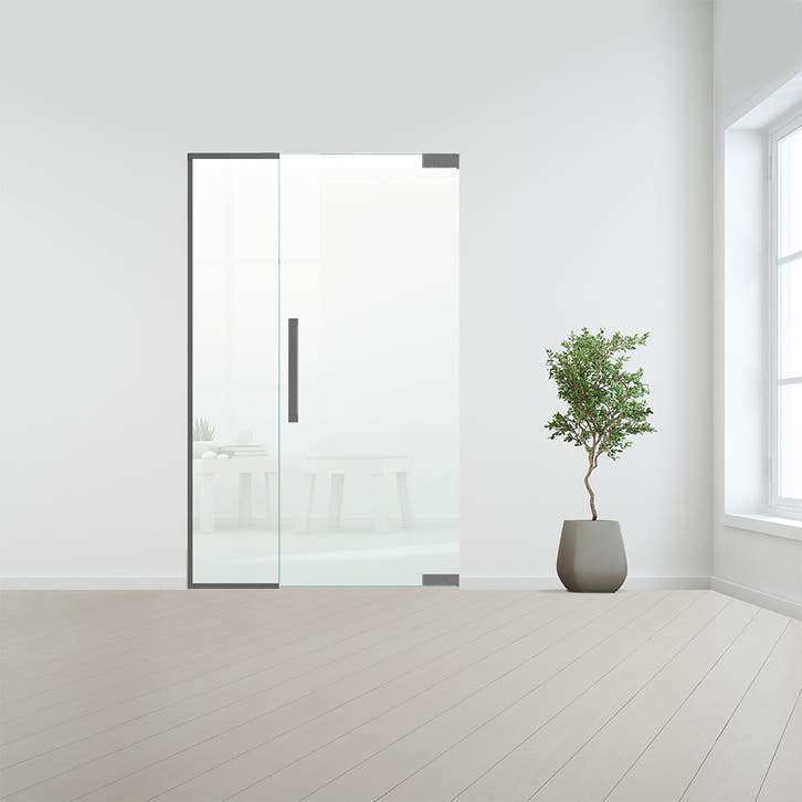 Glazen binnendeur met zijlicht zonder kozijn RVS beslag-Rech, Doe-het-zelf en Bouw, Glas en Ramen, Nieuw, Verzenden