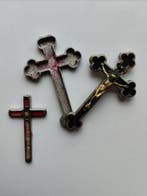 Reliekschrijn doos - Metaal, Hout, Textiel, Reliekkruis met