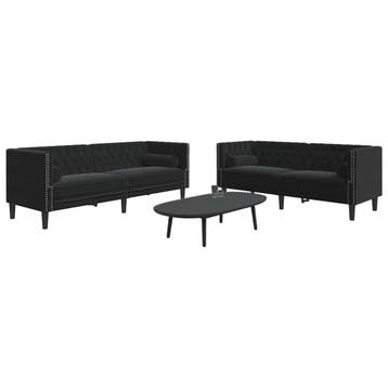 vidaXL 2-delige Loungeset Chesterfield met bolsters fluweel, Verzenden, Nieuw