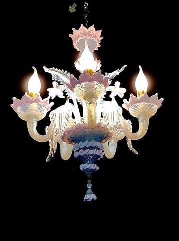 Lustre - Verre de Murano en verre opalin rare et verre pâte, Antiquités & Art