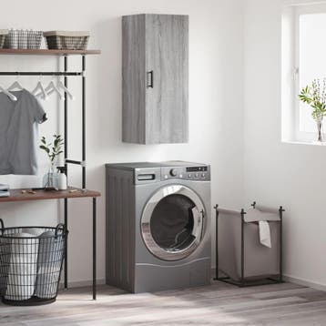 vidaXL Bovenkast 34,5x34x90 cm grijs sonoma eikenkleurig, Verzenden, Nieuw