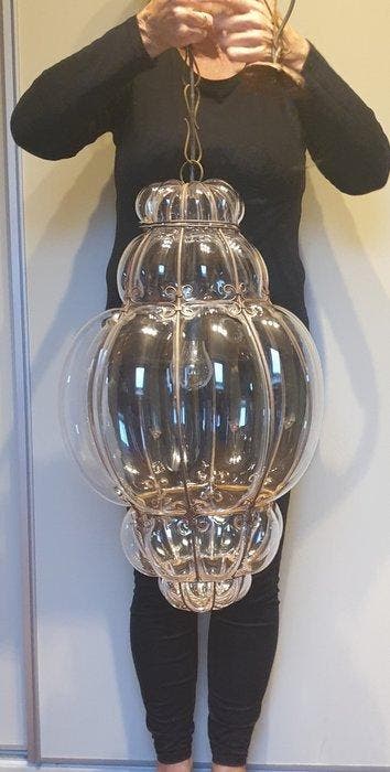 Gekooide hanglamp - Glas, Staal - Venetiaanse stijl groot