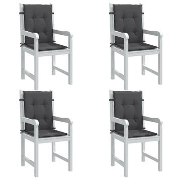 vidaXL Stoelkussens 4 st lage rug 100x50x4 cm stof gemêleerd, Verzenden, Nieuw