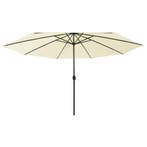 vidaXL Parasol met LED-verlichting 400 cm zandkleurig, Verzenden, Nieuw