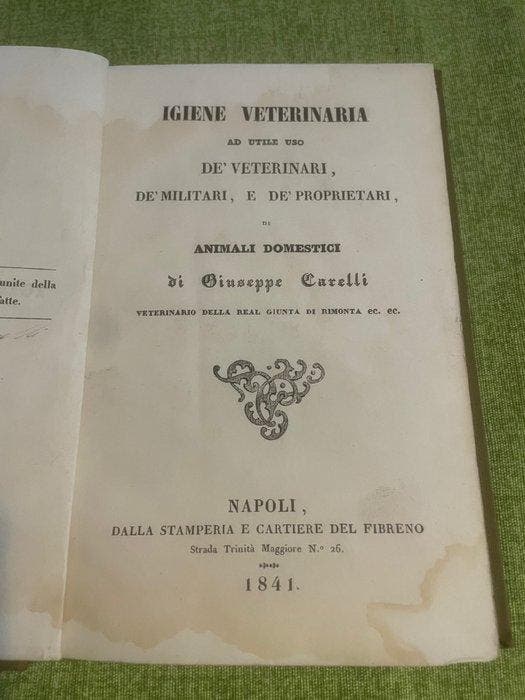 AA.VV. - Igiene veterinaria ad utile uso dei veterinari de, Antiquités & Art, Antiquités | Livres & Manuscrits