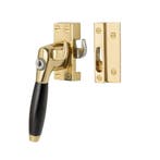 Raamsluiting met slot en ventilatiestand links messing ge..., Ophalen of Verzenden, Nieuw, Koper of Messing, Schuif of Grendel