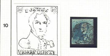 België 1849 - 2 variëteiten OBP 2-V1 (Balasse 2-V1) en OBP