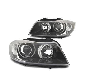 PHARES BMW E90 E91 05-08 ANGEL EYES LED CCFL FOND NOIR, Verzenden