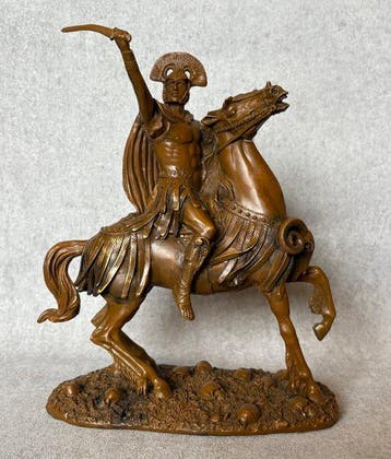 Sculpture, Kamiko bronzen beeld van een Romeinse centurion, Antiek en Kunst