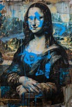 Dine Chanima (XX-XXI) - (XXL) Giant Urban Glowing Mona Lisa, Antiek en Kunst