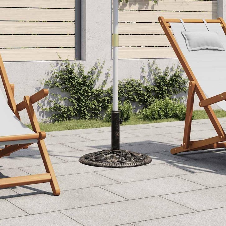 vidaXL Parasolvoet 12 kg 48 cm gietijzer bronskleurig, Tuin en Terras, Parasols, Nieuw, Verzenden